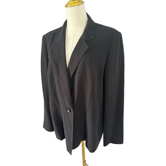 Marina Rinaldi Black Classic Italian Blazer Jacket Giacca Tailored Plus Size - Picture 2 of 14